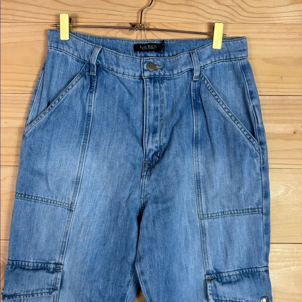 Lauren by Ralph Lauren cargo‎ style blue jeans size 10